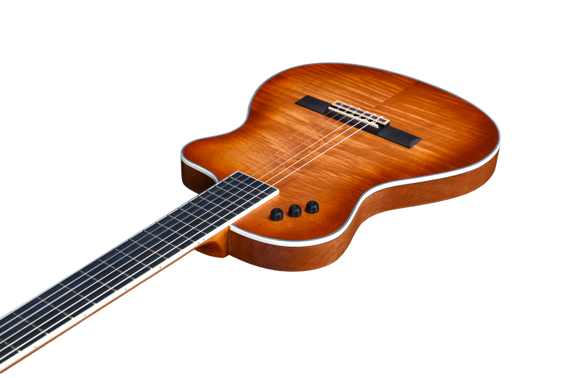 Cuerpo delgado 39 'Guitarra eléctrica acústica Flamed Okoume (WCG170CE)