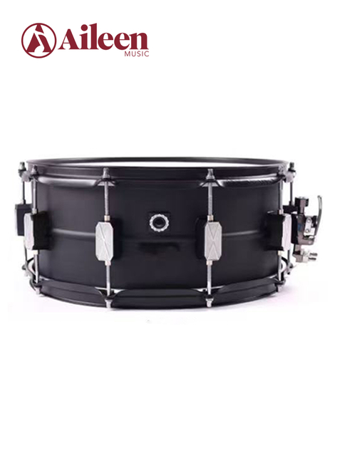 SN-LBB1 Caja de tambor de aluminio de 14''x5,5'', tambor negro circular, caja profesional