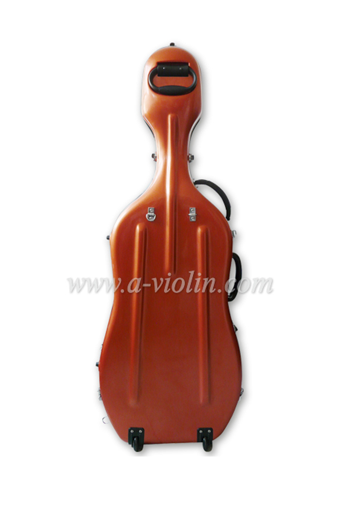Estuche para violonchelo 4/4 de fibra de vidrio rojo fuerte con ruedas (CSC002)