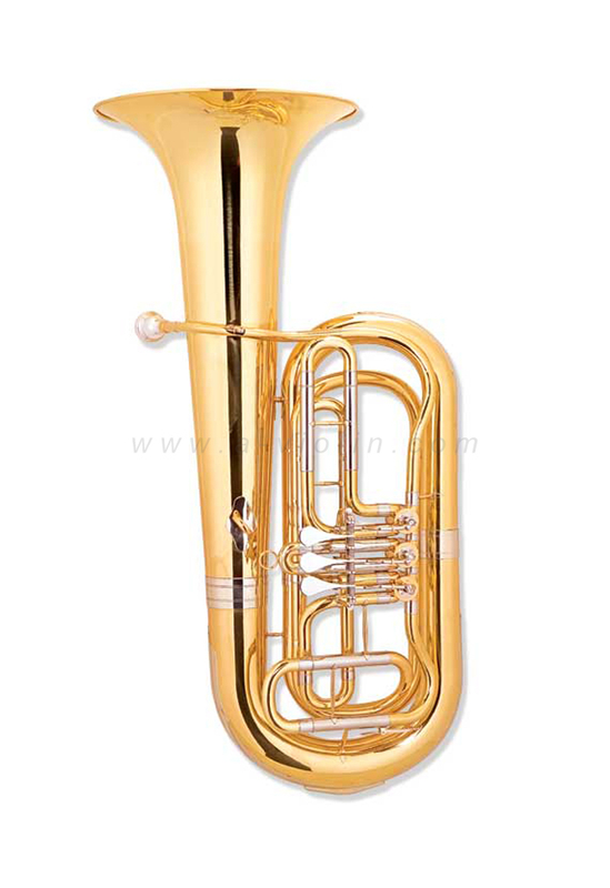 Tuba de latón personalizada con estuche de espuma de tela (TU-GR3408G-SYY)