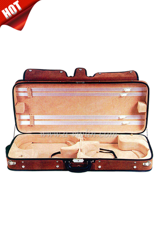 Estuche rígido de violín doble de carcasa de madera contrachapada de buena calidad (CSV207)