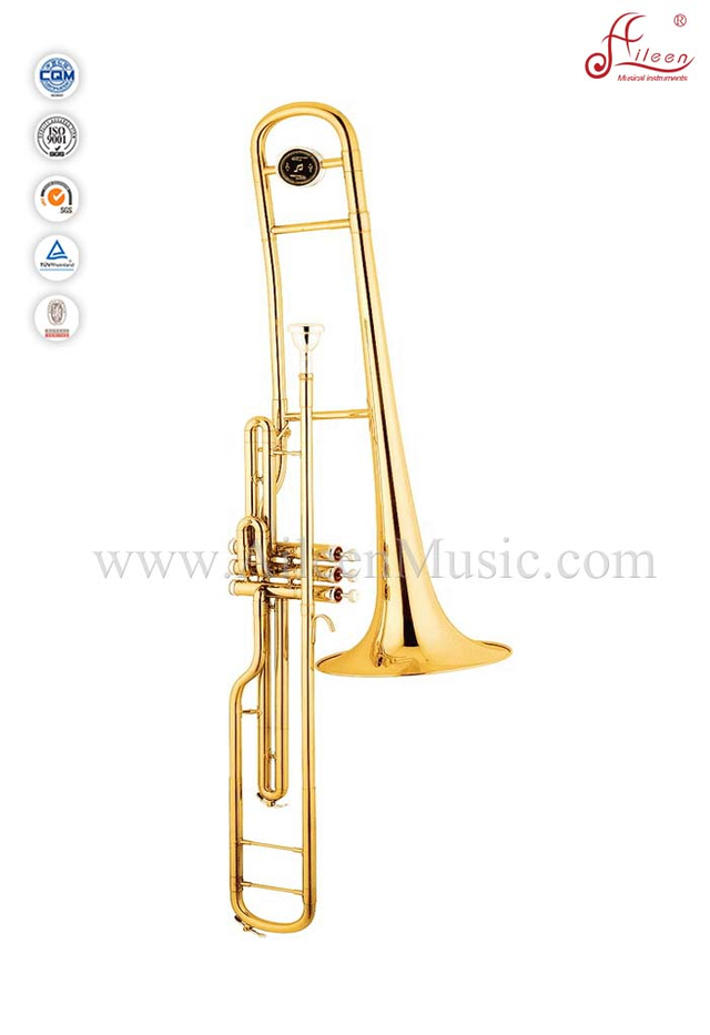 Trombón alto lacado en oro Bb Key con bolsa blanda (TB9003G)