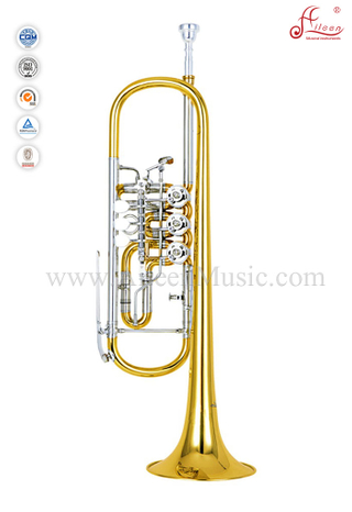 Trompeta giratoria con llave de pistón de latón amarillo Trompeta giratoria con llave Bb (TP8800)