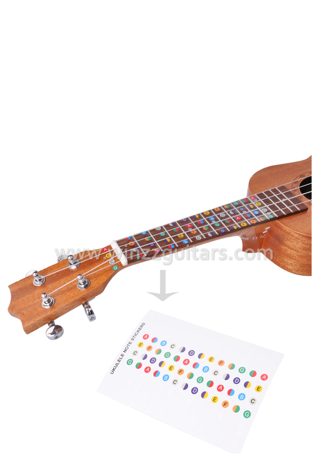 Todo el ukelele de madera contrachapada de caoba con etiqueta adhesiva de dedo (AU07L)