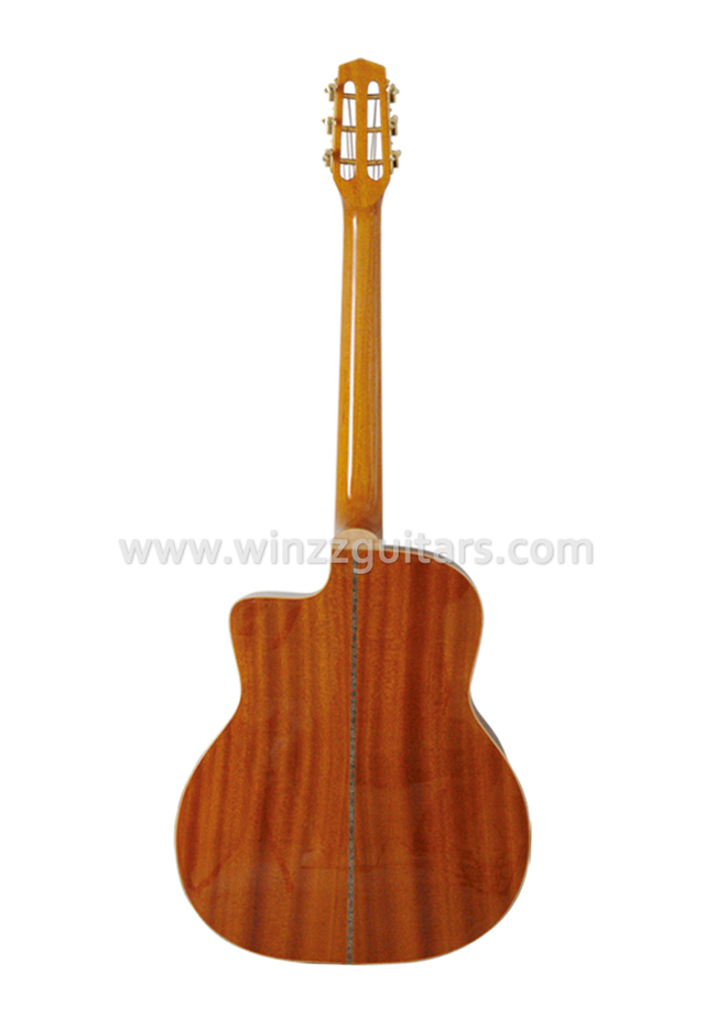 Guitarra de jazz gitana para mano izquierda con orificio en D o ovalada (AGJ200)