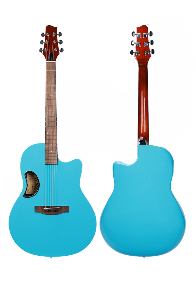 Guitarra acústica trasera redonda de 41' de fibra de carbono de color personalizable (AFO300C)