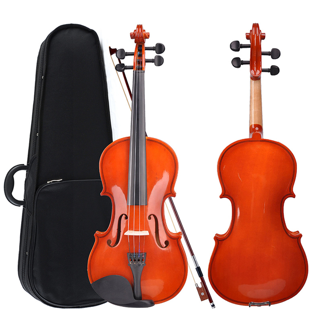 4/4-1/8 Estudiante violín-contrachapado con estuche y arco(VG001L)