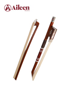 Arco de violín de fibra de carbono de primera calidad, acabado de grano de madera, rana de madera de serpiente tallada a mano con crin natural (WV895CH-W)