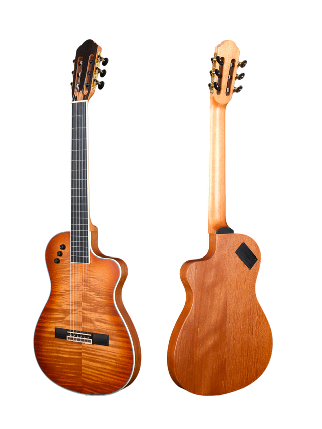 Cuerpo delgado 39 'Guitarra eléctrica acústica Flamed Okoume (WCG170CE)