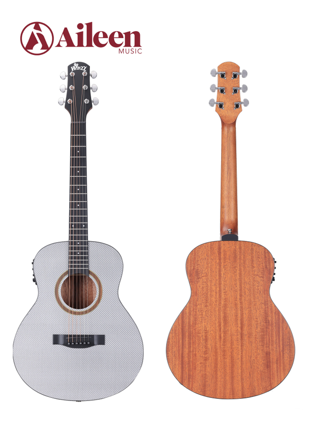 AFC77E Finis mate de buena calidad 36 'Guitarra acústica de carbono Top