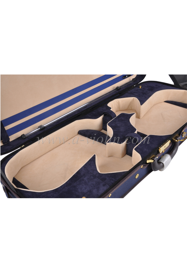 Estuche de violeta oblongo de madera de lujo, para 2 violines (CSV2017)