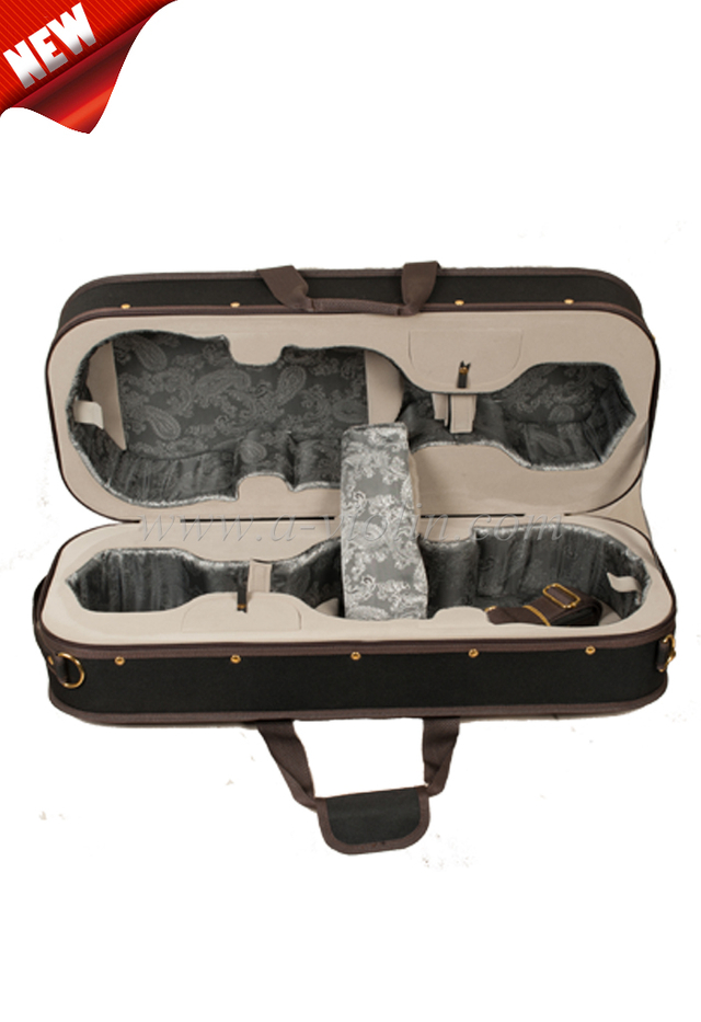 Estuche para violín doble de terciopelo y felpa con carcasa de espuma de poliestireno 4/4 (CSV217)