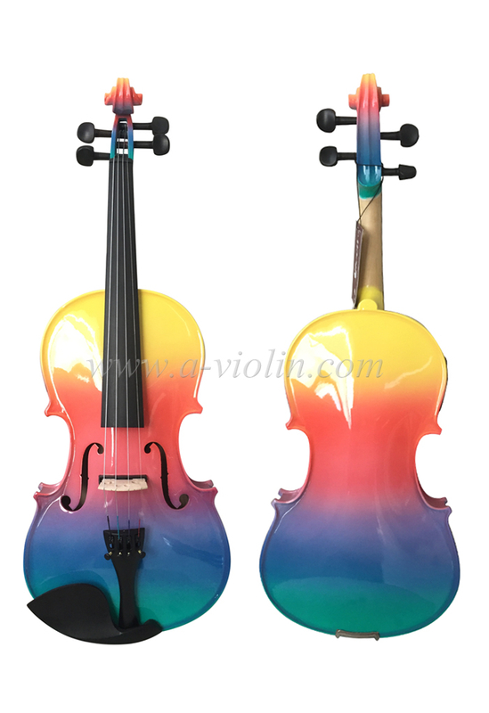 Arco iris de color violín sólido con estuche (VG105-RB)