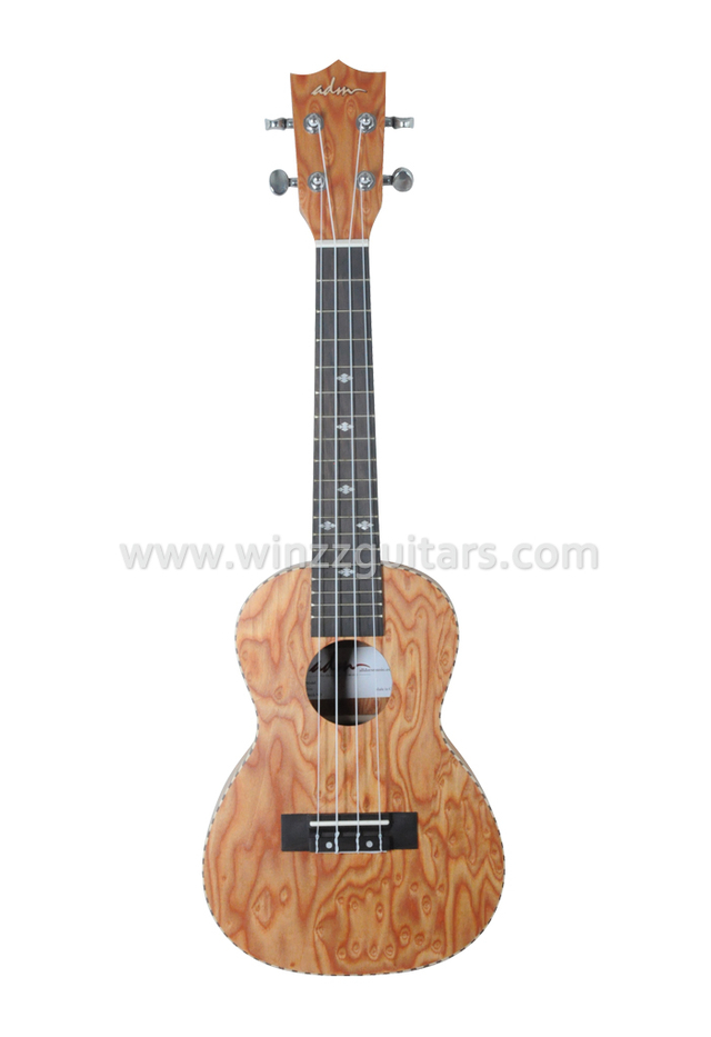 Ukulele de madera laminado flameado artificial al por mayor (AU-K10-21)