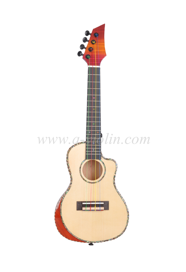 Cuerpo delgado de 23 pulgadas con ukelele de reposabrazos biselado recortado (AU14C-BA)