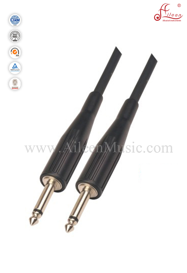 1/4 "TS Tipo de conector Cable de guitarra espiral de PVC negro de 6 mm (AL-G031)