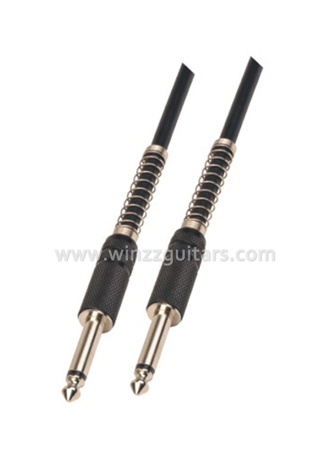 Cable de guitarra con protección en espiral negra de PVC de 3M de longitud (AL-G030)
