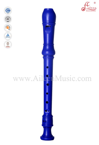 Flauta de la grabadora de soprano ABS azul barroco transparente (RE2546B)