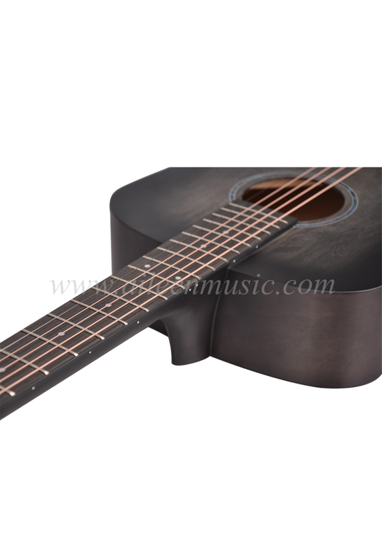 Guitarra acústica con acabado exclusivo, tapa de madera contrachapada de tilo de 34 pulgadas y cuerpo estilo bebé (AF01L-B)