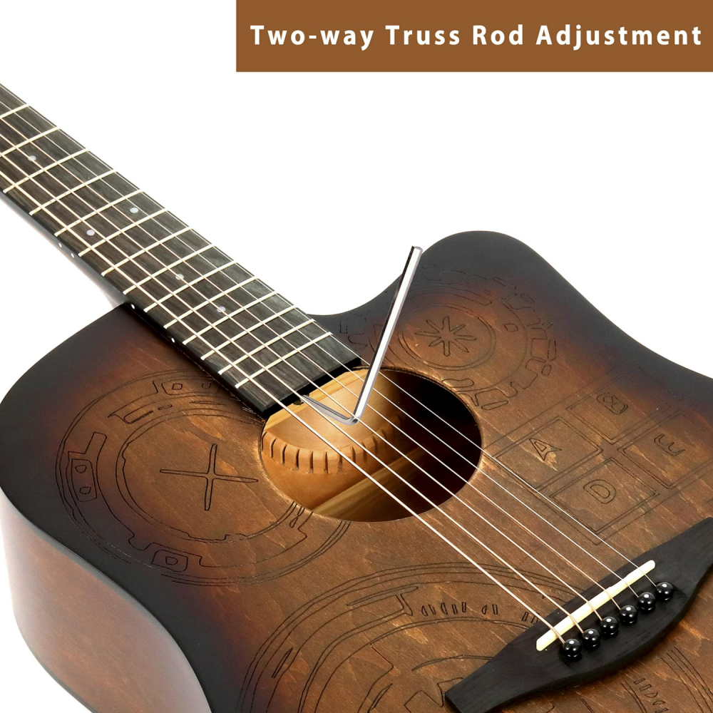 Guitarra eléctrica acústica de tilo tallado de 41 pulgadas (AF-HE00LC)