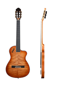 Guitarra eléctrica acústica de cuerpo delgado de 39 'Okoume flameado (WCG170CE)