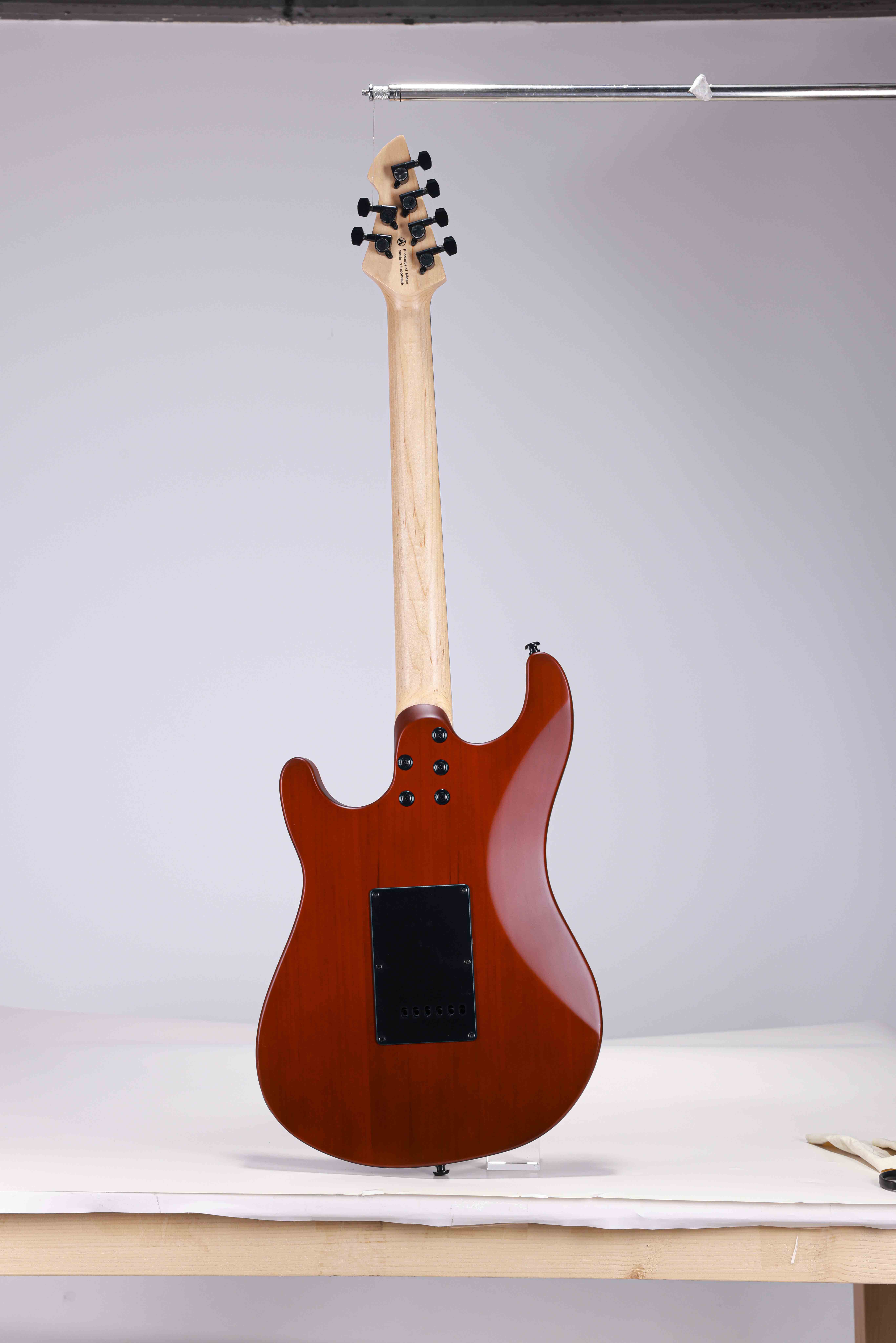 WGS EX80-AT Winzz Exotic Collection Guitarra eléctrica con tapa de chapa de teca y cuerpo de Agatis fabricada en Indonesia