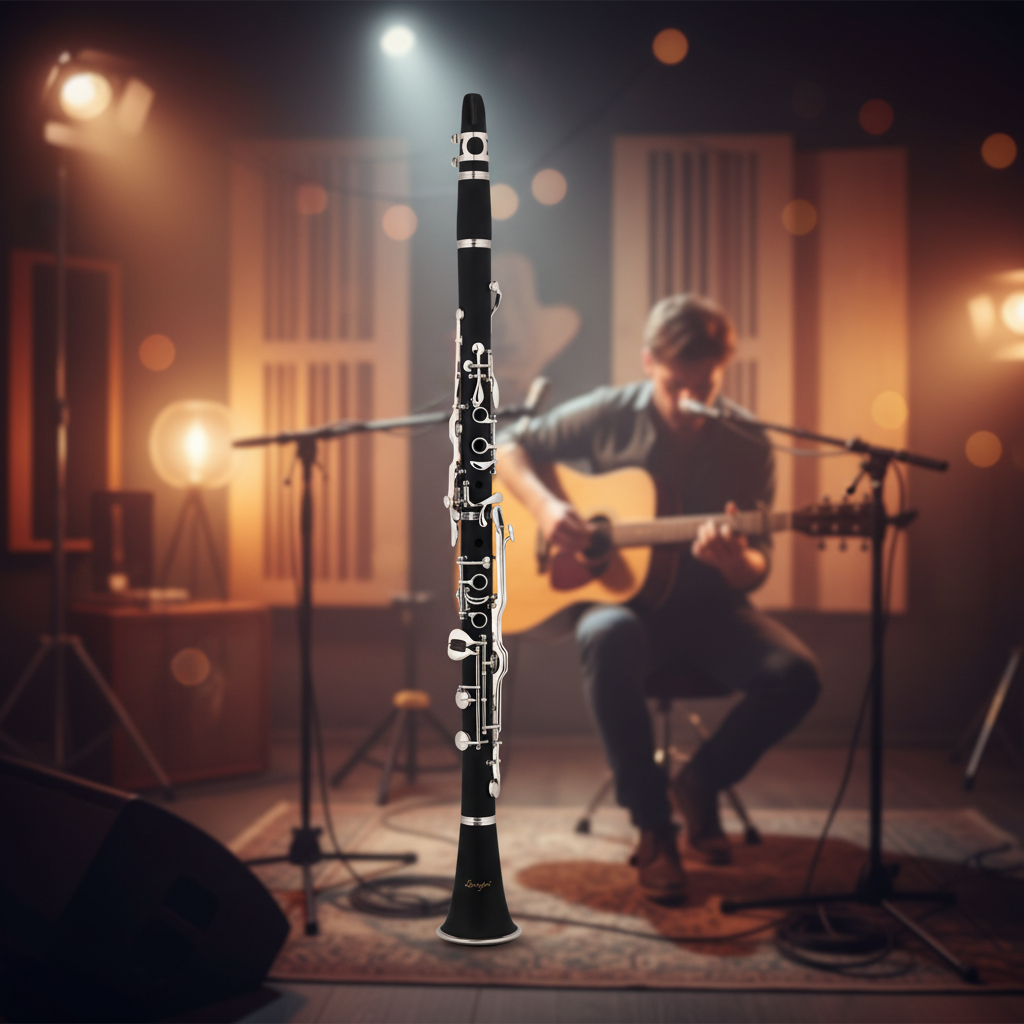 Clarinete estudiantil de 18 teclas Sistema alemán Tecla G - Cuerpo de ABS, acabado de veta de madera, teclas de níquel (CL-D3118GN)