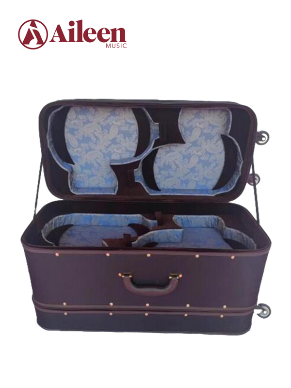 CSV804A vende al por mayor estuche rígido de madera profesional para ocho violines 4/4 con rueda