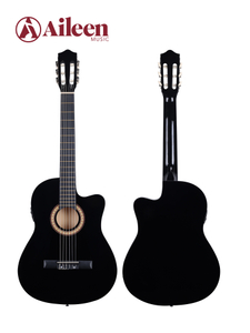Guitarra acústica eléctrica para estudiantes de cuerpo fino de madera contrachapada de tilo seccionada de 39 ' (AC001ET)