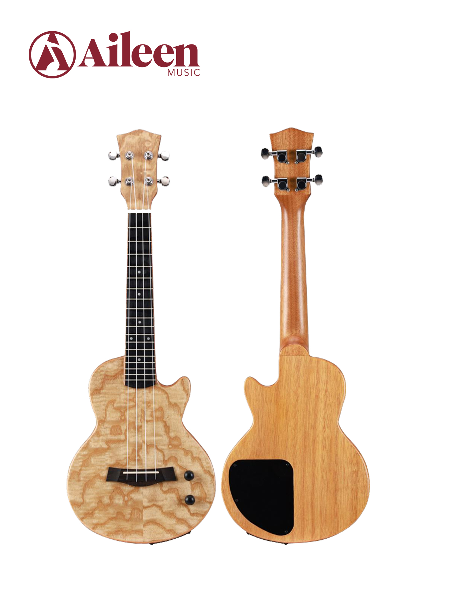 EUP74 Ukelele eléctrico de 26 'de alta calidad con cuerpo delgado de madera maciza estilo LP