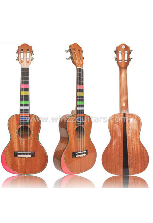 Tapa de caoba maciza o ukelele de madera artificial de alta densidad (AU07-BA)