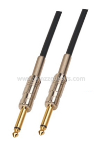 Cable de guitarra de instrumento espiral de PVC negro de 6 mm (AL-G007)