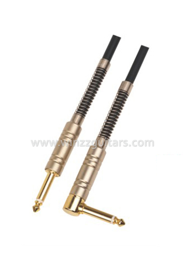 Cable de enlace de guitarra negra en espiral de PVC al por mayor (AL-G006)