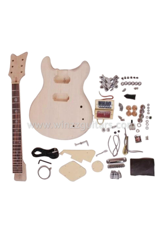 Kits de guitarra eléctrica de corte doble DIY con cuello de arce (EGR201A-W)