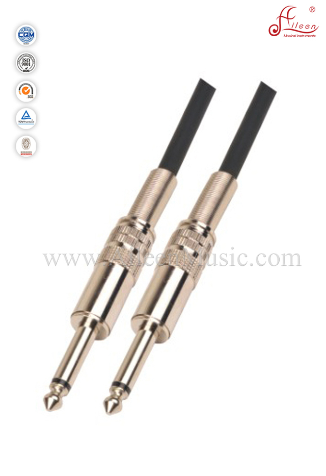 Cable de guitarra de instrumento de espiral negro de PVC de 6 mm (AL-G020)