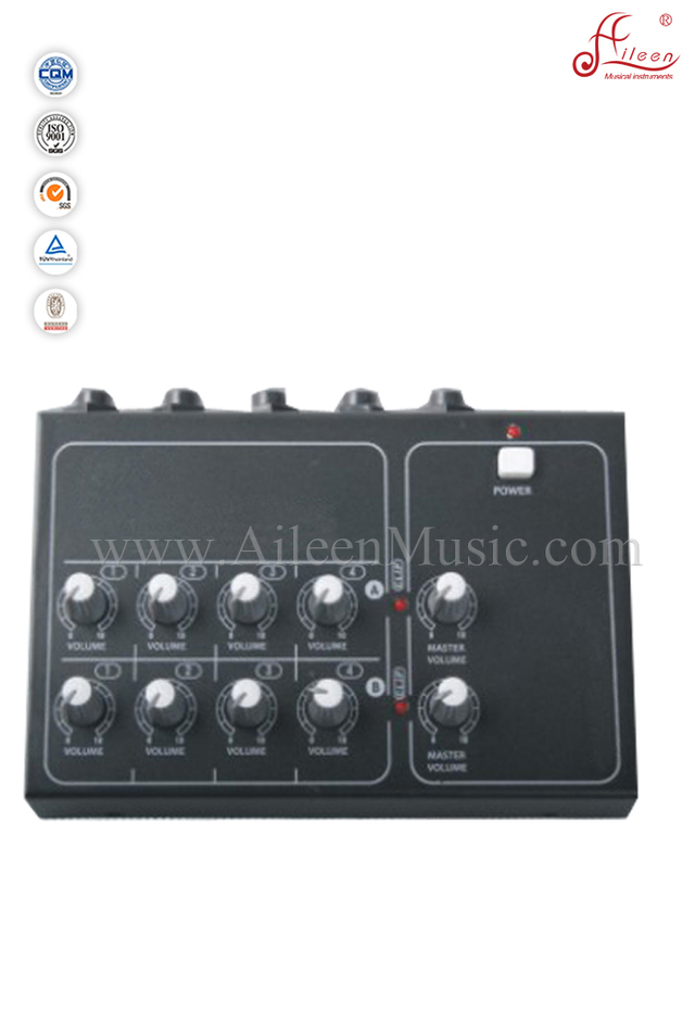 Mesa de mezclas para DJ de 2 salidas con conectores de 6,35 mm.