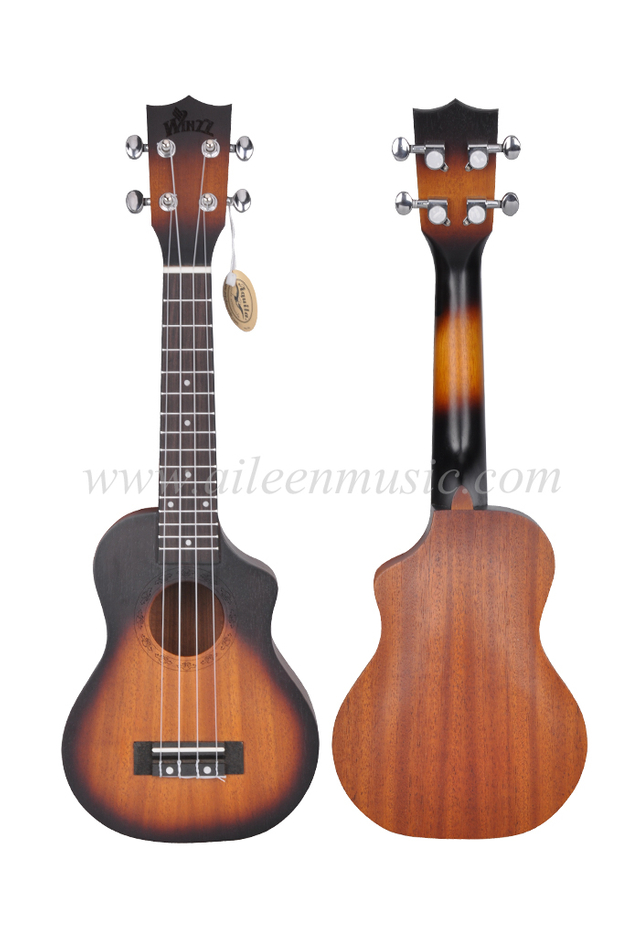 Ukulele de caoba contrachapado de 21 "soprano cortado (AU07LC)