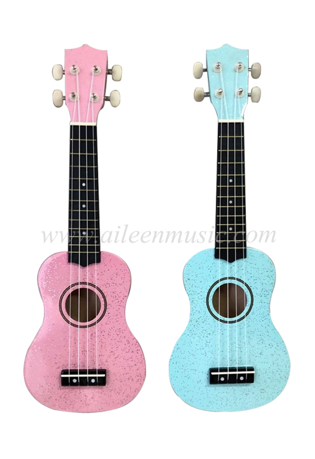 Diapasón de plástico colorido Soprano Sparkle Ukulele (AU01SP-21)