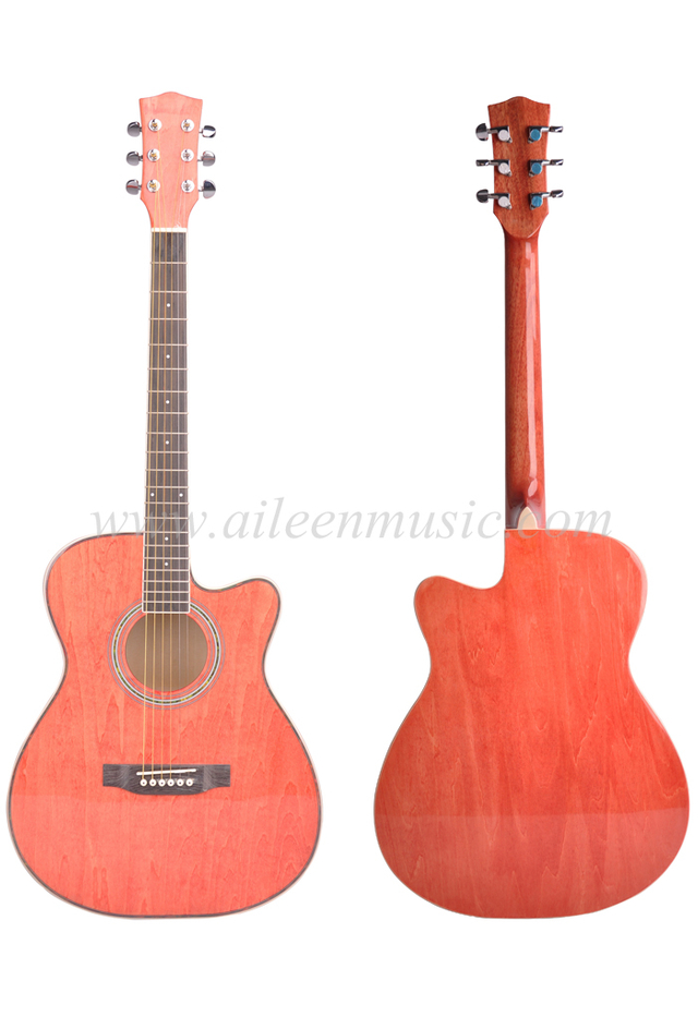 Guitarra acústica de cuerpo redondo y recortado con proceso frotado a mano de tamaño completo (AF-GH00L)