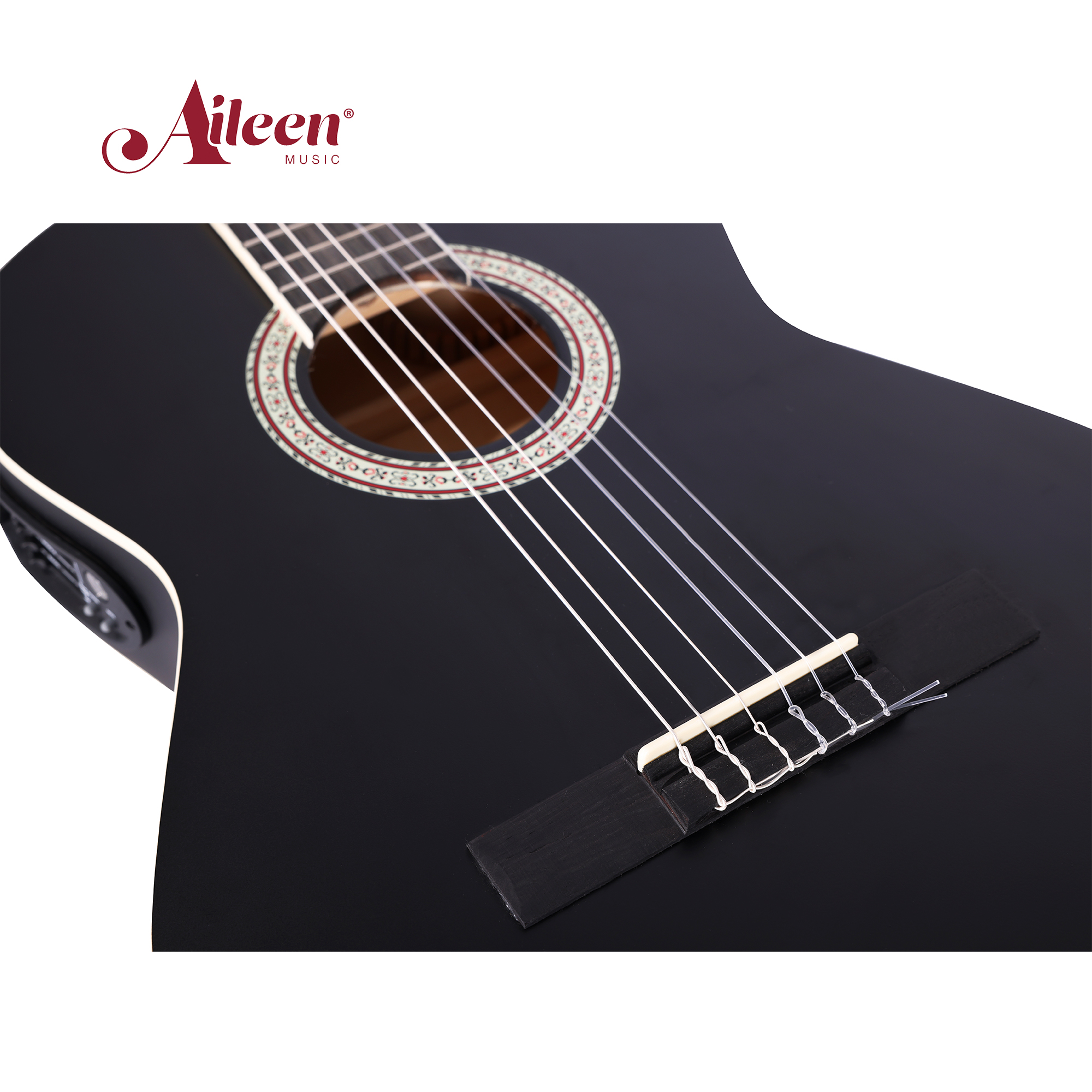 Guitarra eléctrica clásica de cuerpo delgado, instrumentos musicales de 39 pulgadas (AC10TMCE-39)