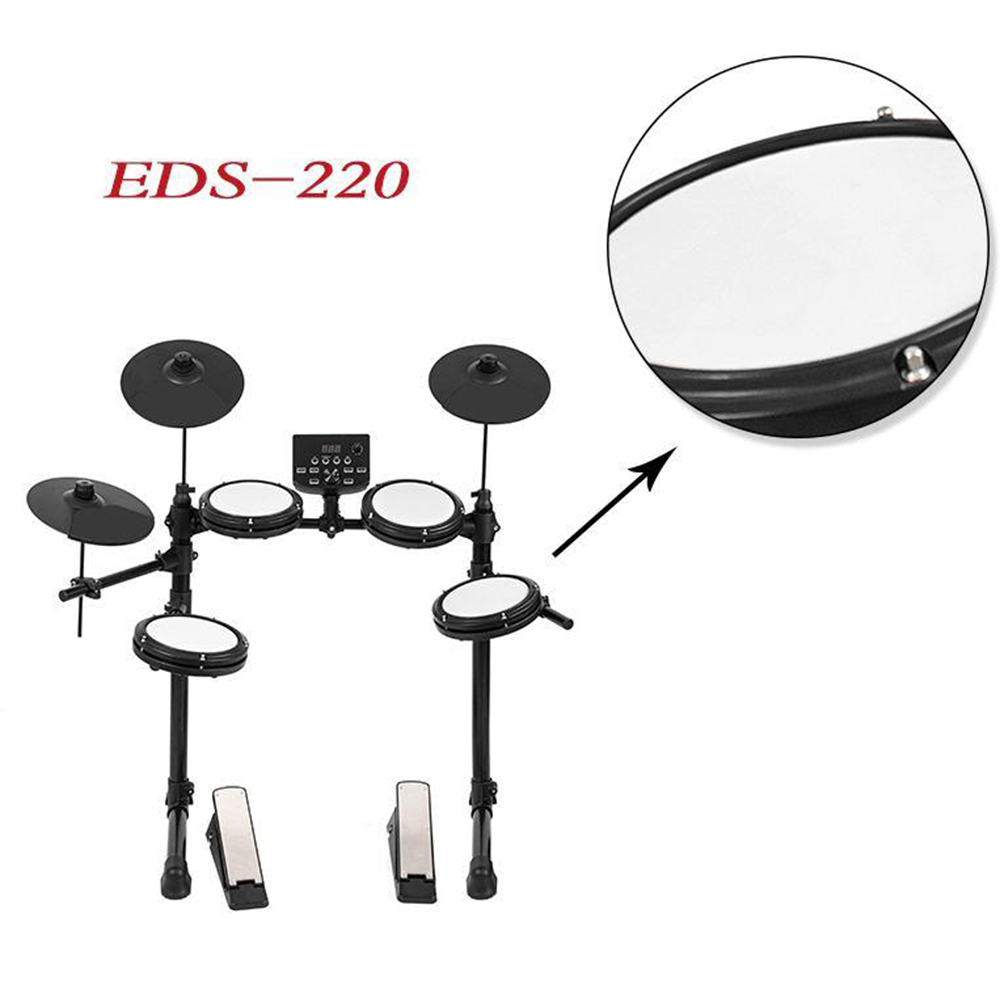 Juego de batería electrónica estándar profesional 4 tambores + 3 platillos (EDS-220)