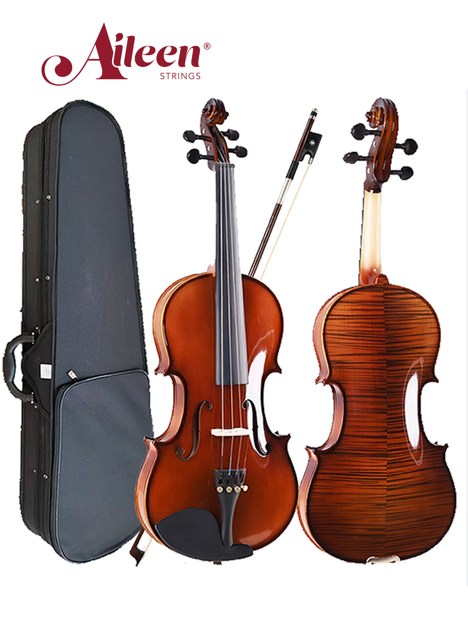 Bonito kit de violín para estudiantes de arce flameado en la parte posterior 4/4-1/16 VG106U