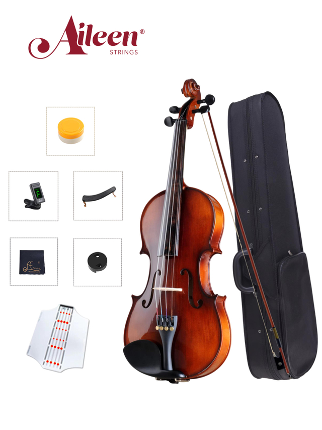 Tapa de abeto macizo de grado general, parte trasera y lateral de arce macizo, violín estudiantil 4/4-1/16 AVL18