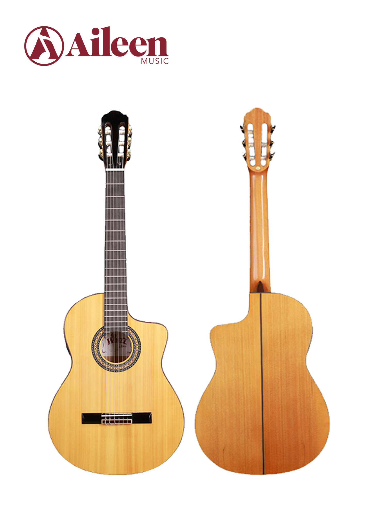 WCG190CE Guitarra Flamenca con acabado brillante y tapa de abeto macizo de grado A de 39'' 