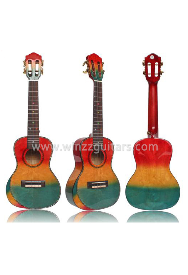 Madera contrachapada de arce Birdseye o Ukulele de madera artificial de alta densidad (AU86L-BA)