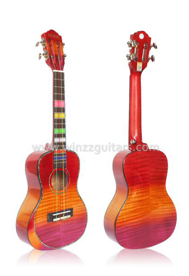 Ukelele de contrachapado de arce flameado de 21 "/ 23" / 26 "(AU04L-HBA)