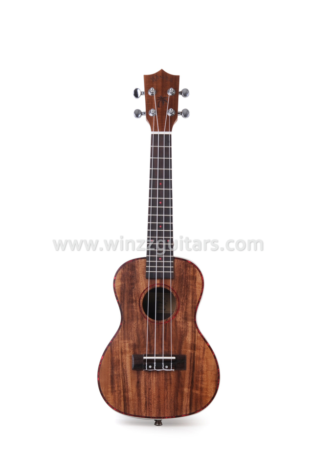 Sólido koa top de alta densidad hecho por el hombre diapasón de madera hermosa celuloide con incrustaciones de ukelele (AU50)