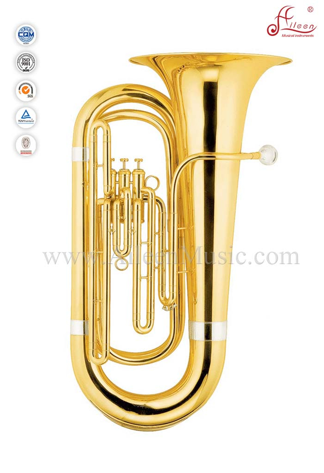 Tuba de pistón de 3 válvulas con laca dorada y pistón Bb (TU9901)