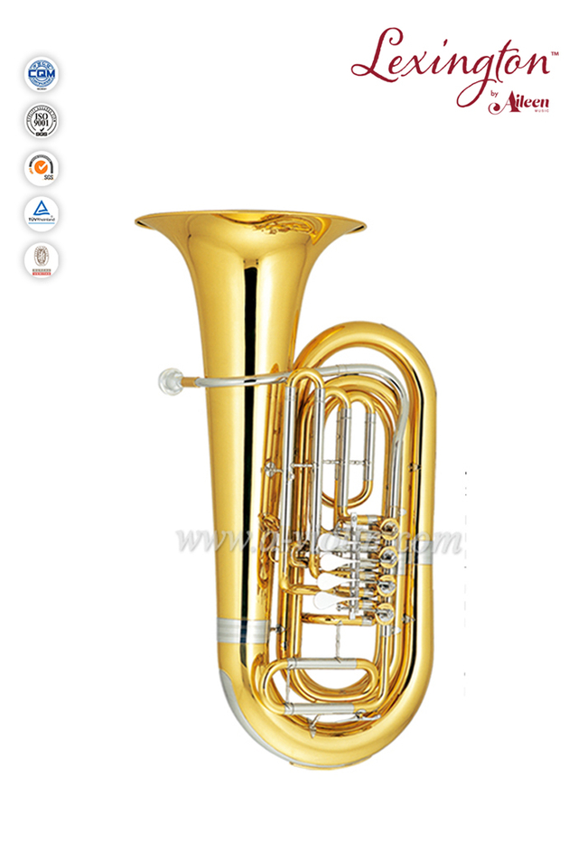 Llave de 3/4 Bb Acabado con laca Tuba de pistón de latón amarillo (TU500G)