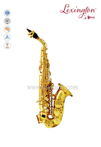 Saxofón soprano jinbao lacado dorado latón amarillo con llave Bb (SSP-GU310G)